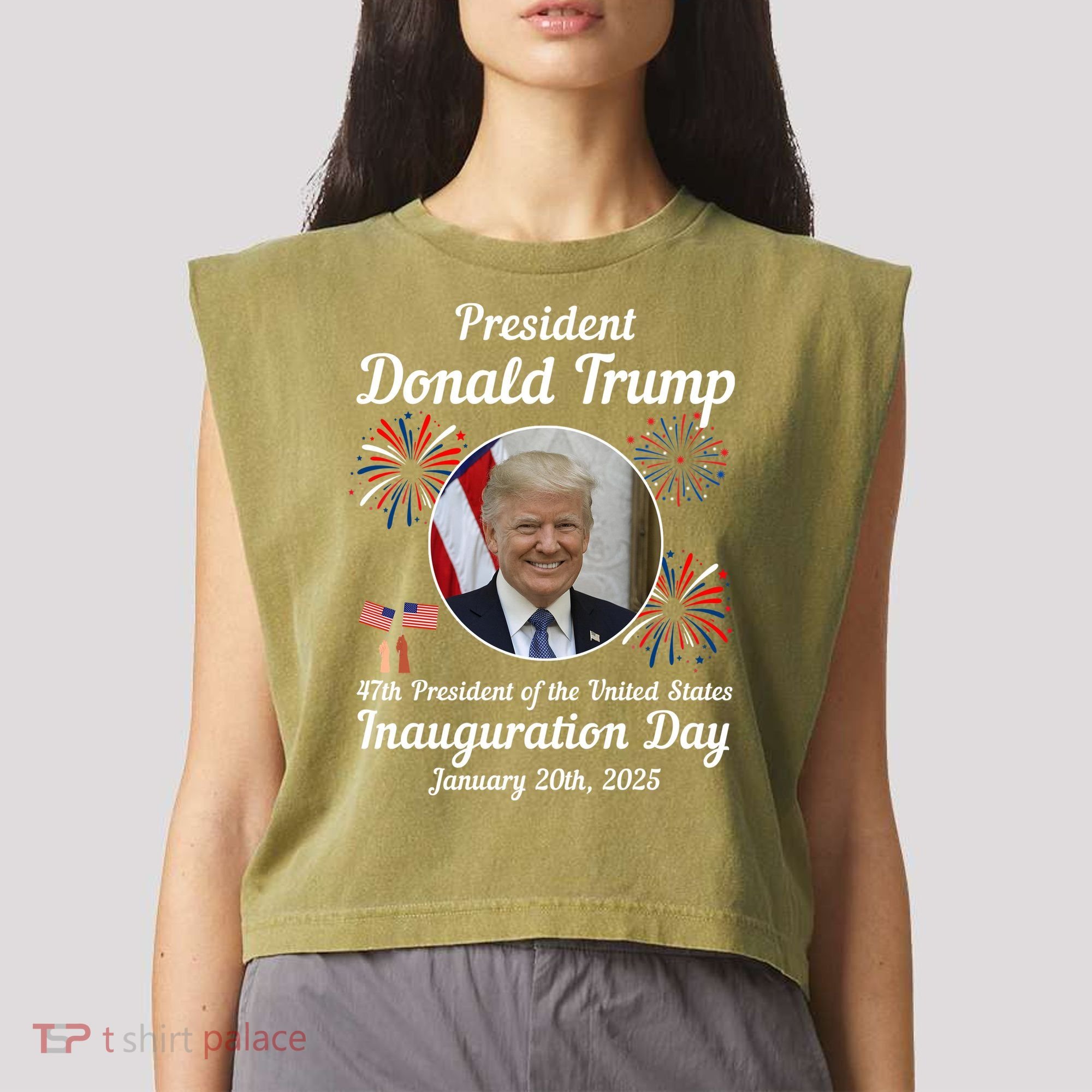 47th President Donald Trump Inauguration Day Garment-Dyed Women's Muscle Tee