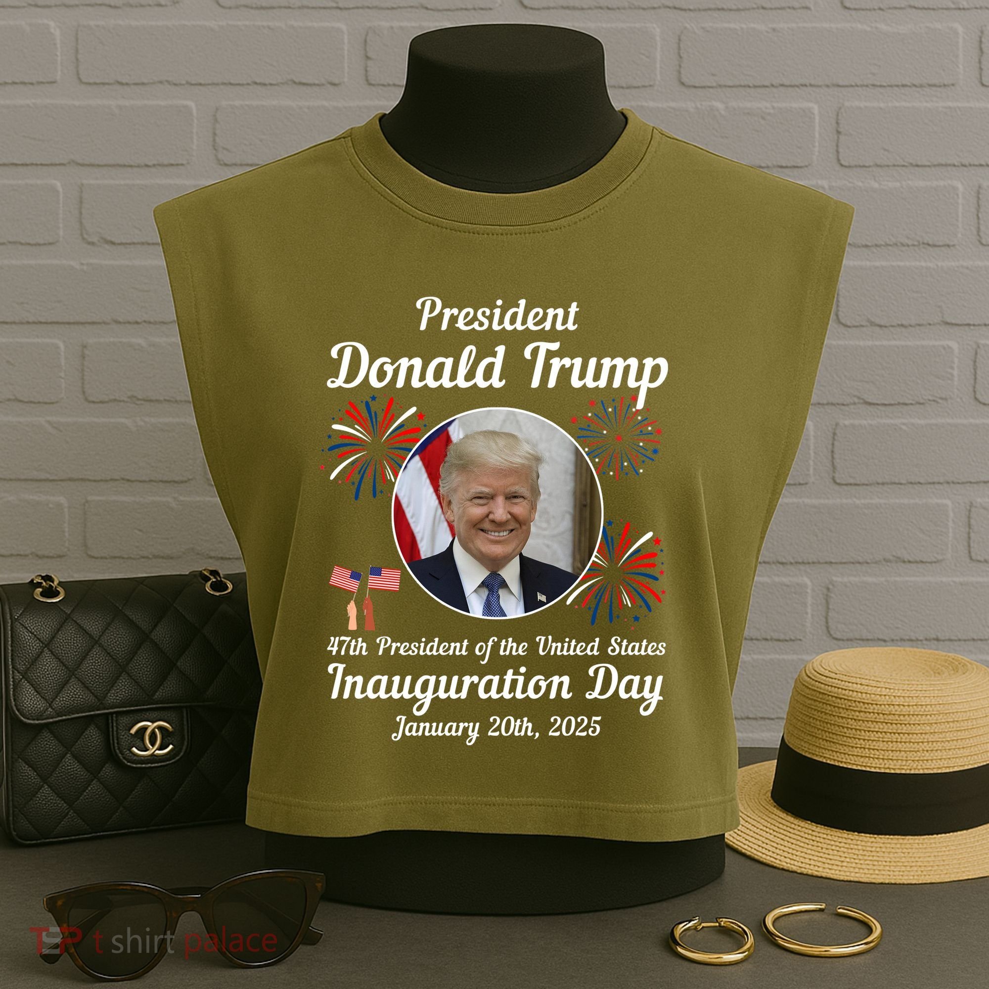 47th President Donald Trump Inauguration Day Garment-Dyed Women's Muscle Tee