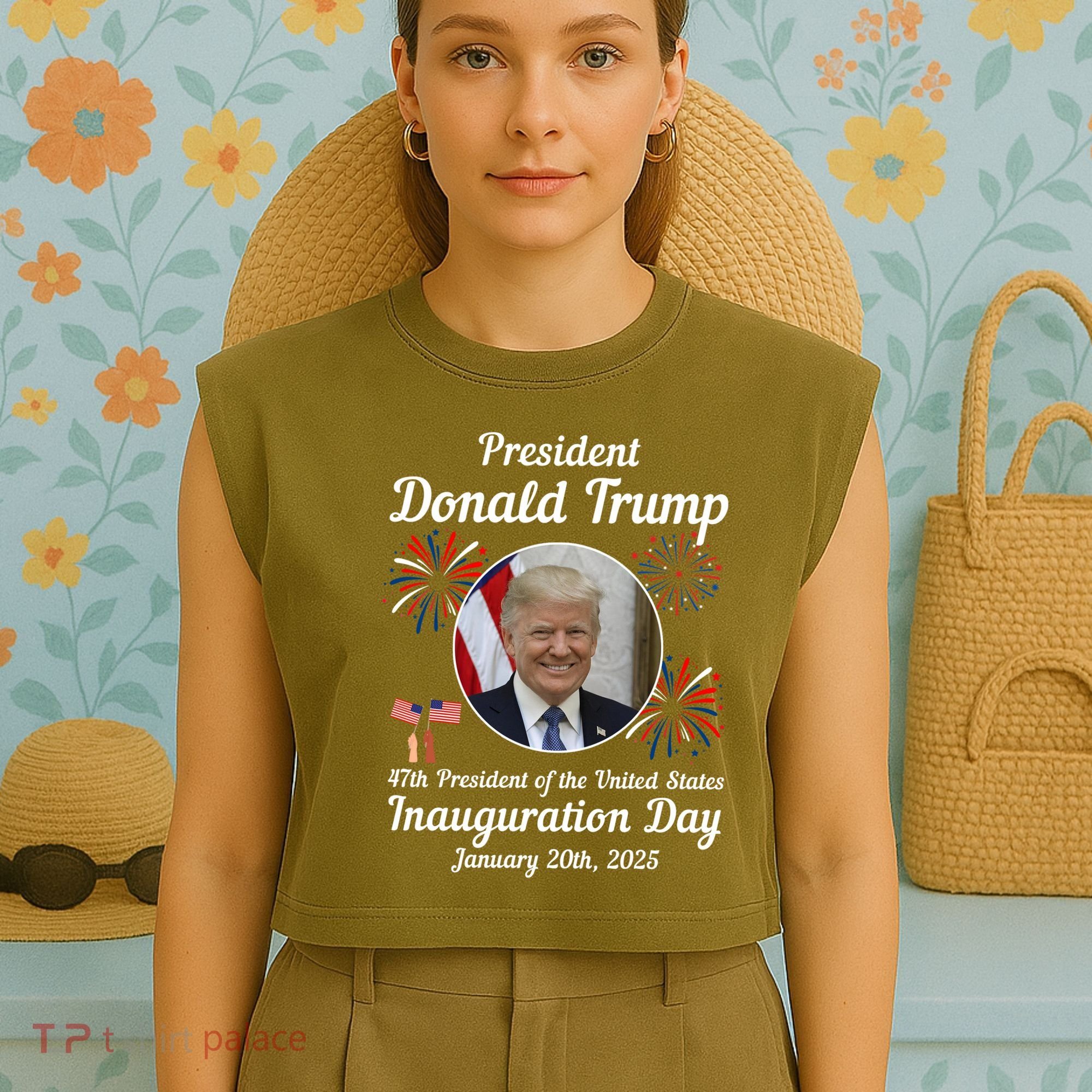 47th President Donald Trump Inauguration Day Garment-Dyed Women's Muscle Tee