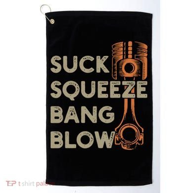 4 Stroke Cycle Suck Squeeze Bang Blow Piston Mechanic Gift Golf Towel