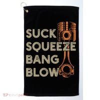 4 Stroke Cycle Suck Squeeze Bang Blow Piston Mechanic Gift Golf Towel thumb 0