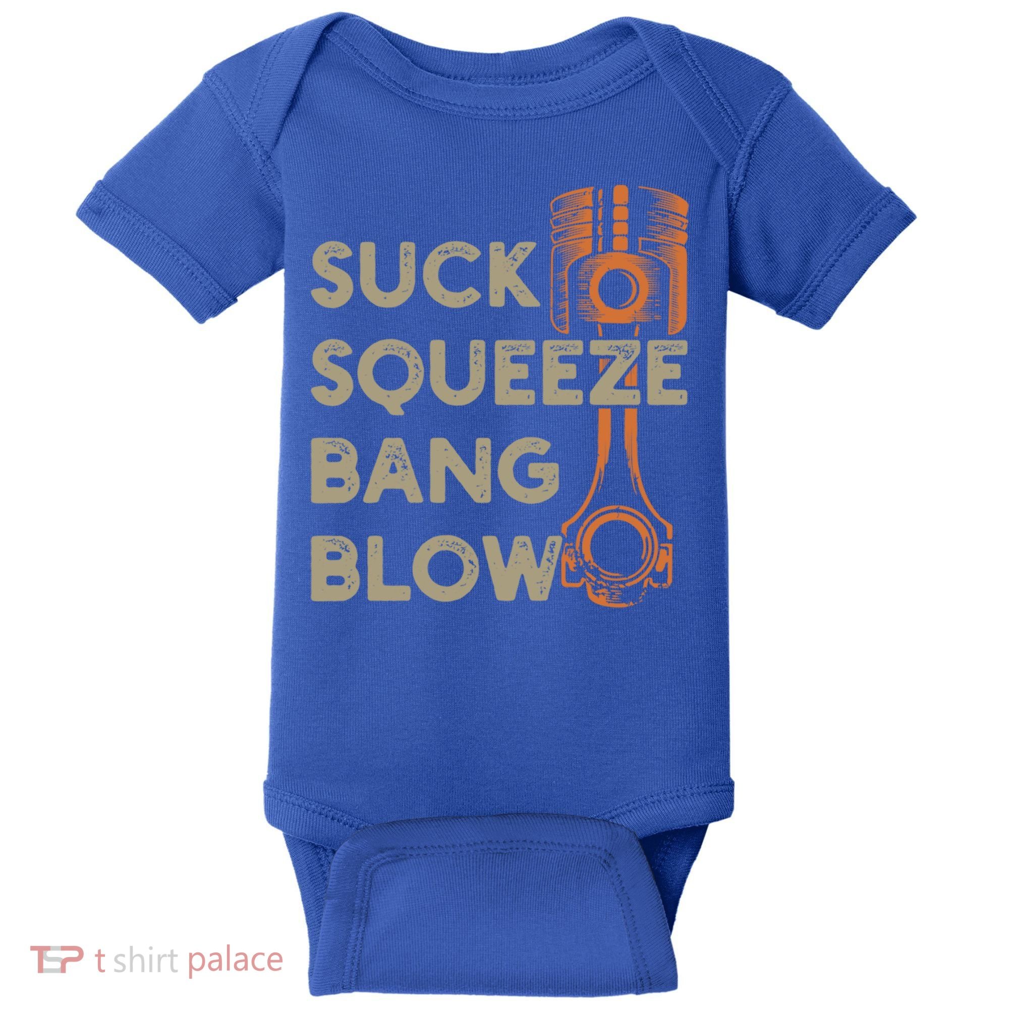 4 Stroke Cycle Suck Squeeze Bang Blow Piston Mechanic Gift Baby Bodysuit