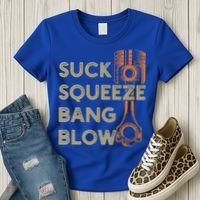 4 Stroke Cycle Suck Squeeze Bang Blow Piston Mechanic Gift Women's T-Shirt thumb 3