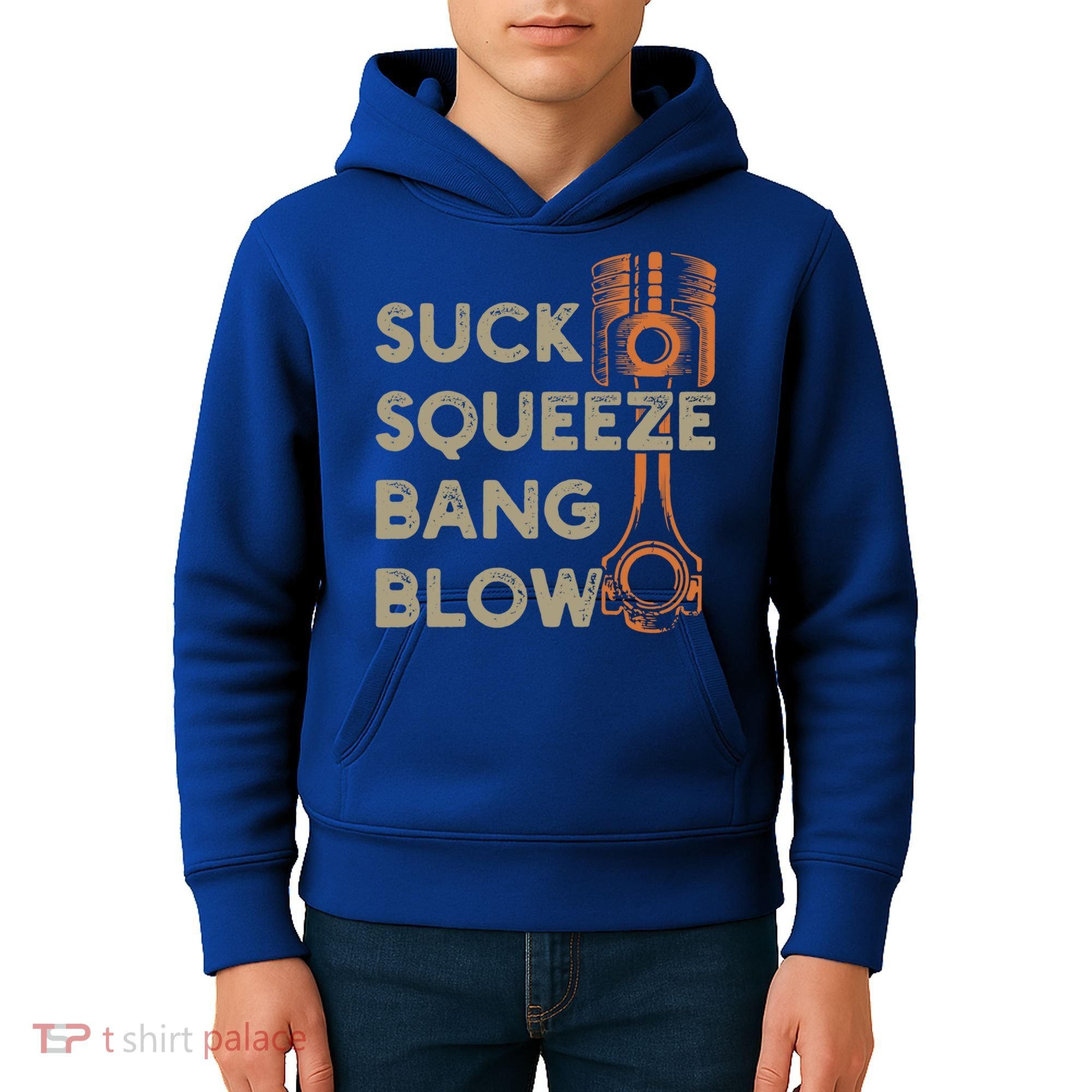 4 Stroke Cycle Suck Squeeze Bang Blow Piston Mechanic Gift Kids Hoodie