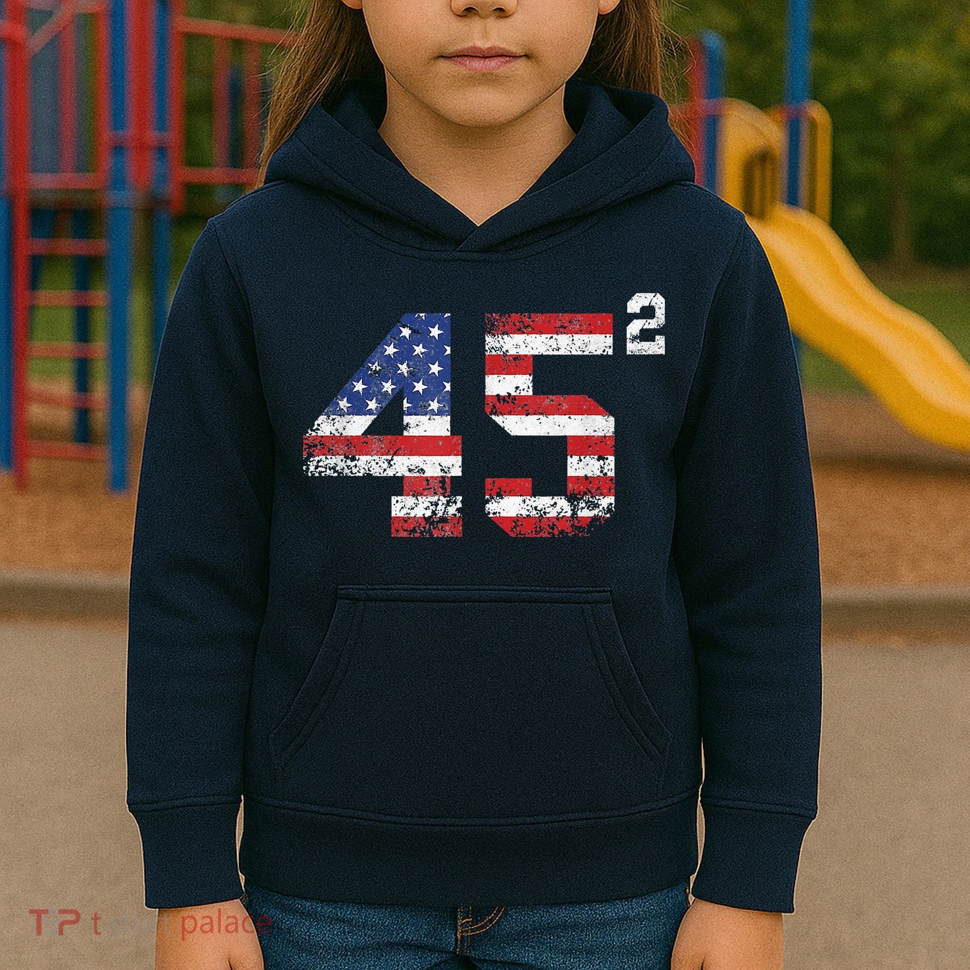 45 Squared Trump 2024 Kids Hoodie