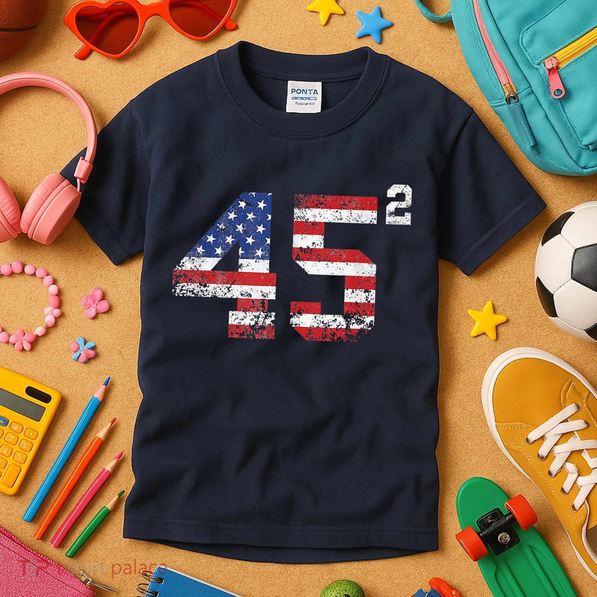 45 Squared Trump 2024 Kids T-Shirt