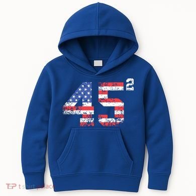 45 Squared Trump 2024 Second Term Usa Vintage Kids Hoodie