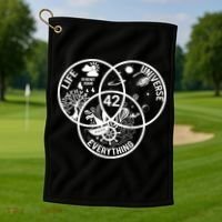 42 The Answer To Life The Universe And Everything Gift Golf Towel thumb 1