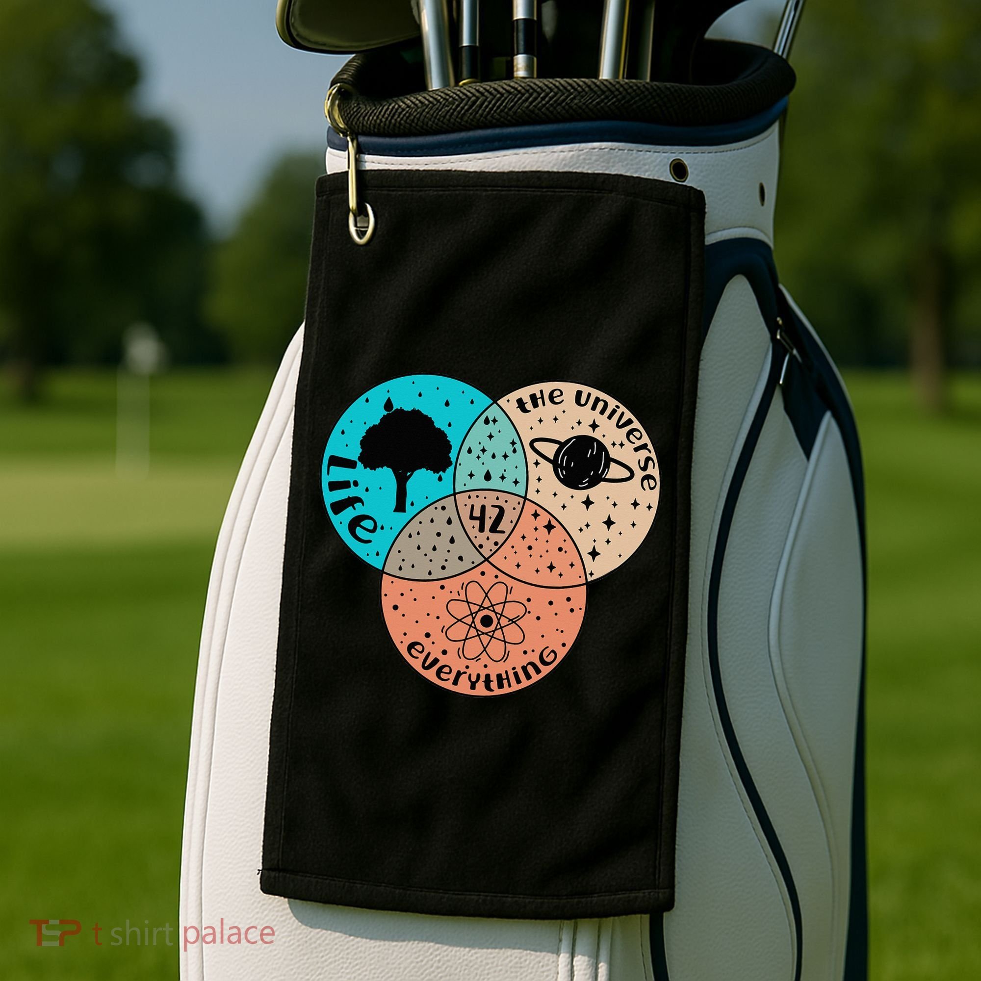 42 The Answer To Life Universe And Everything Astronomer Golf Towel