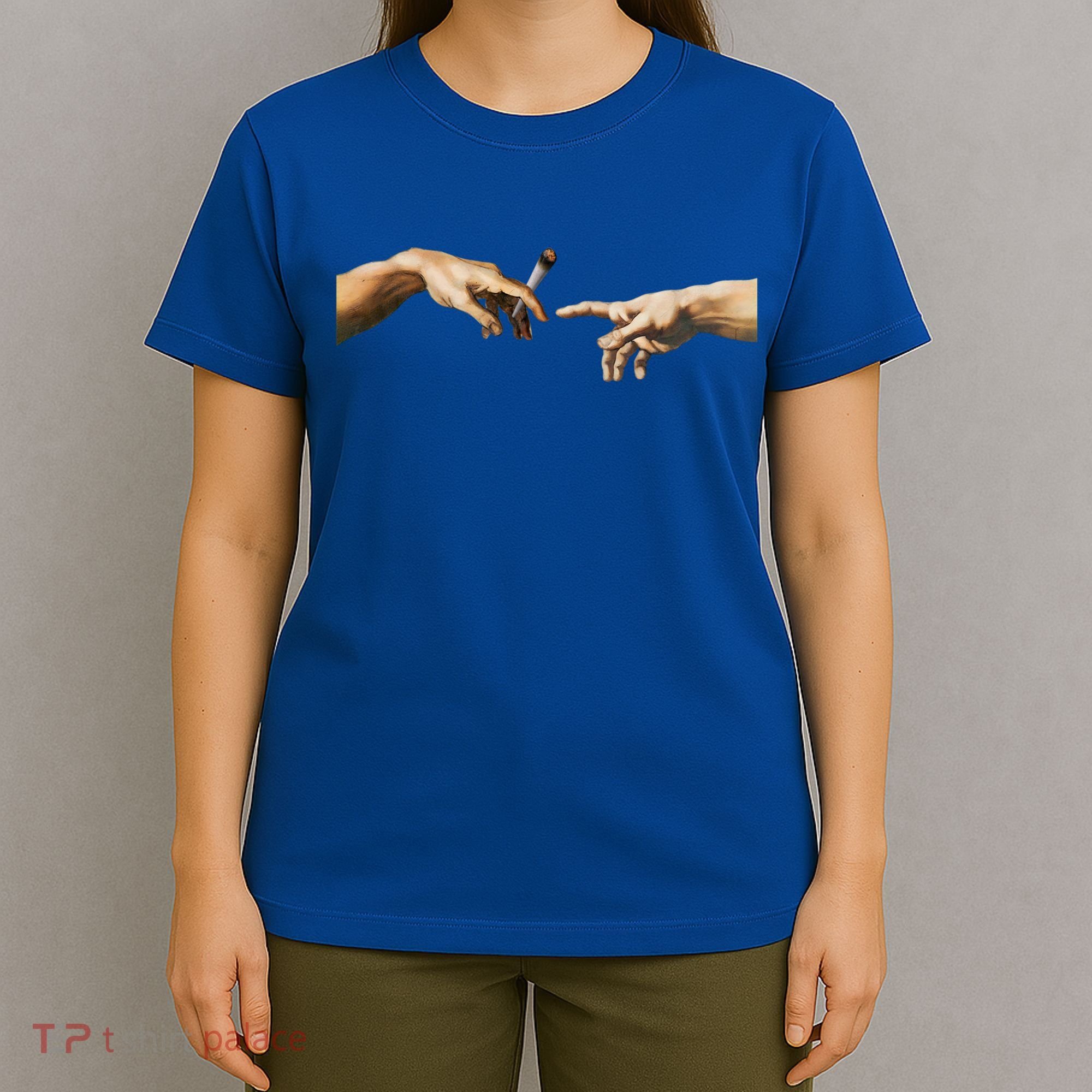 420 The Creation Of Adam Michelangelo Weed Joint Vintage Meaningful Gift T-Shirt
