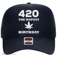 420 The Dopest Birthday Funny Marijuana Smoker Hat thumb 0