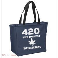 420 The Dopest Birthday Funny Marijuana Smoker Tote Bag thumb 2