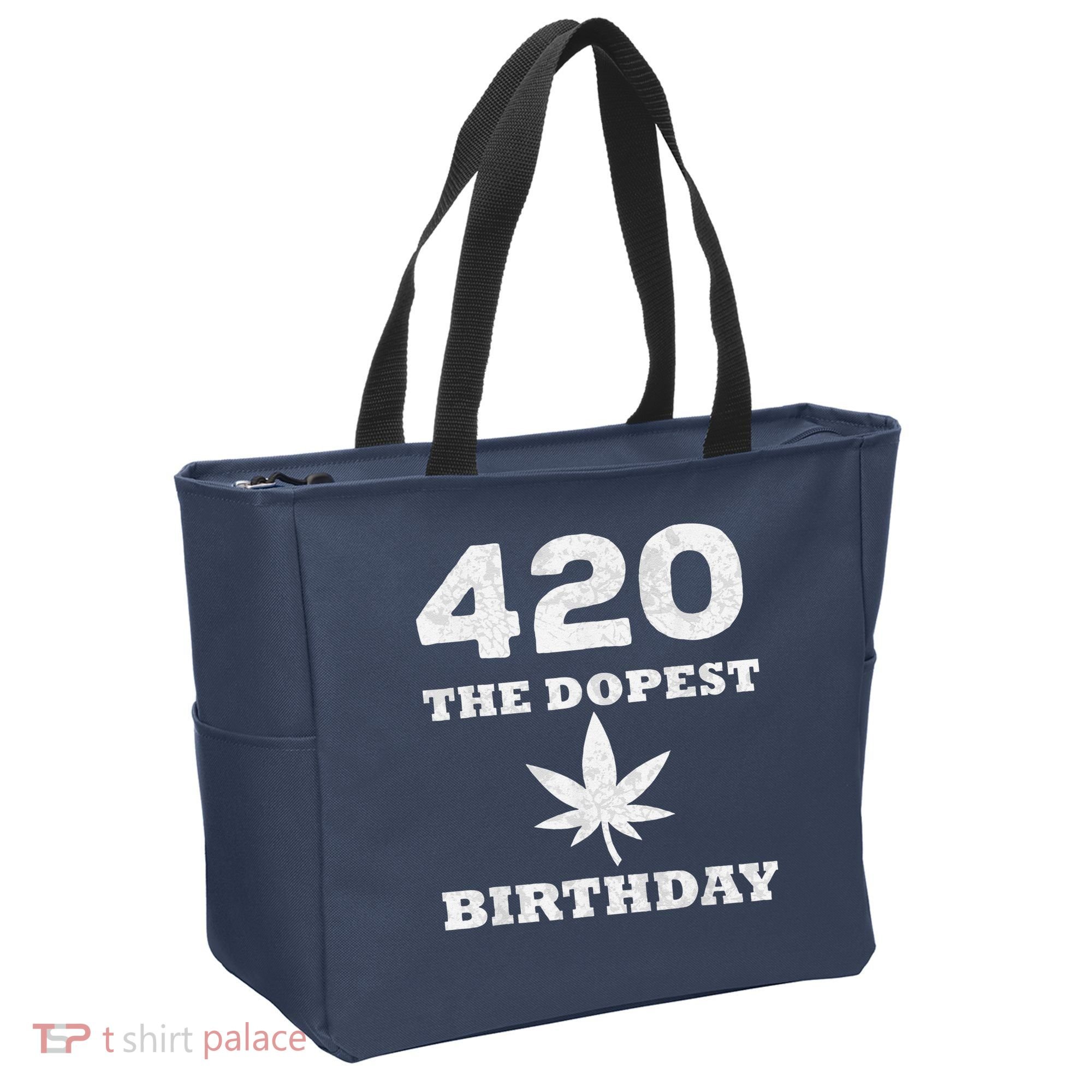420 The Dopest Birthday Funny Marijuana Smoker Tote Bag