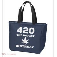 420 The Dopest Birthday Funny Marijuana Smoker Tote Bag thumb 3