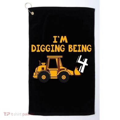 4th Birthday I'm Digging Being Four Golf Towel
