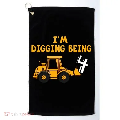 4th Birthday I'm Digging Being Four Golf Towel