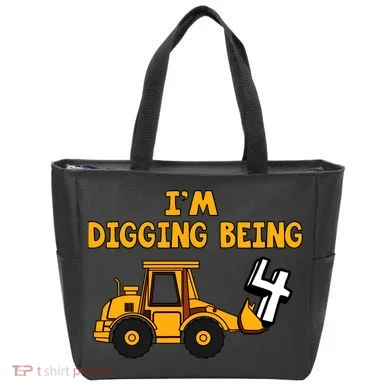 4th Birthday I'm Digging Being Four Tote Bag
