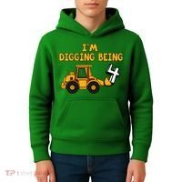 4th Birthday I'm Digging Being Four Kids Hoodie thumb 4