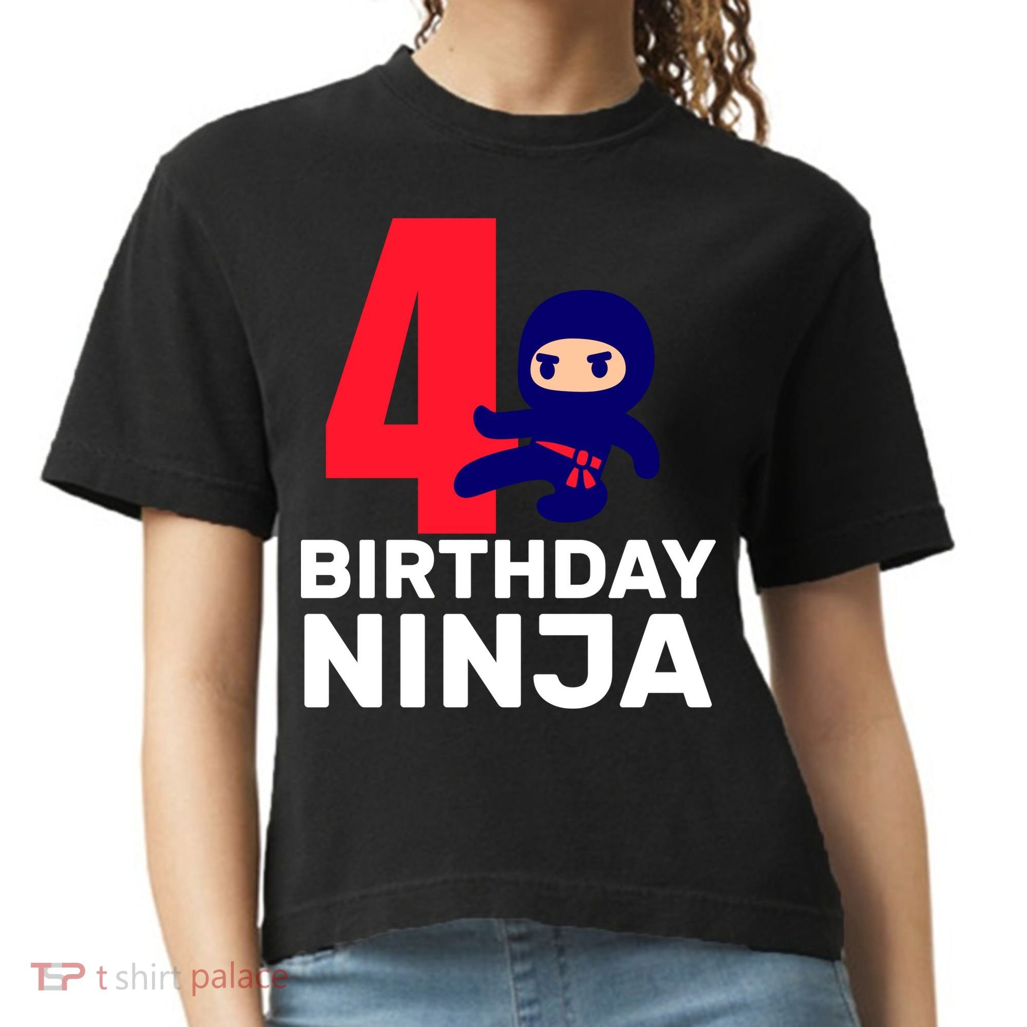 4th Birthday Ninja  Comfort Colors Boxy T-Shirt