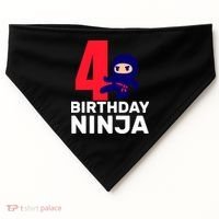 4th Birthday Ninja  USA-Made Doggie Bandana thumb 0