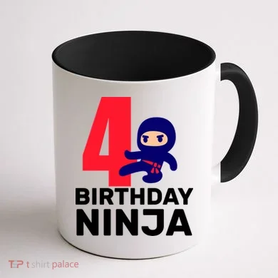 4th Birthday Ninja Coffee Mug back