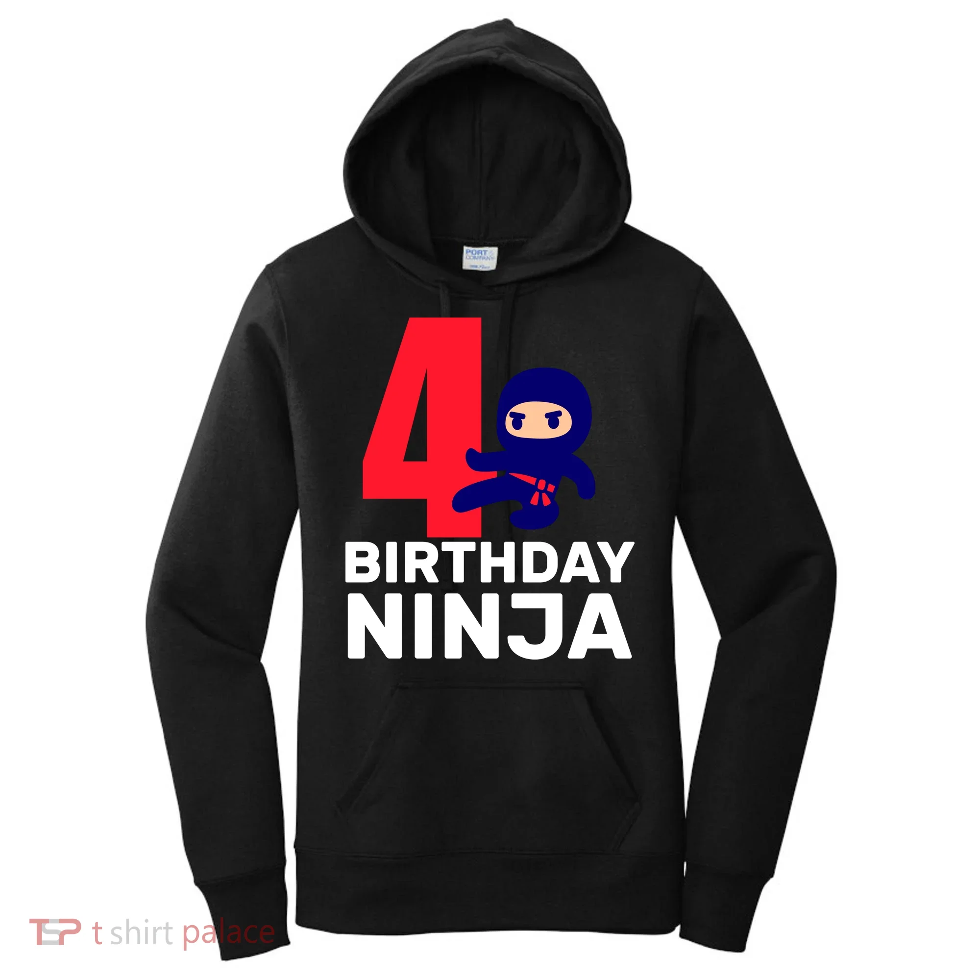 4th Birthday Ninja  Women's Hoodie