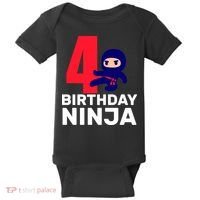 4th Birthday Ninja  Baby Bodysuit thumb 0