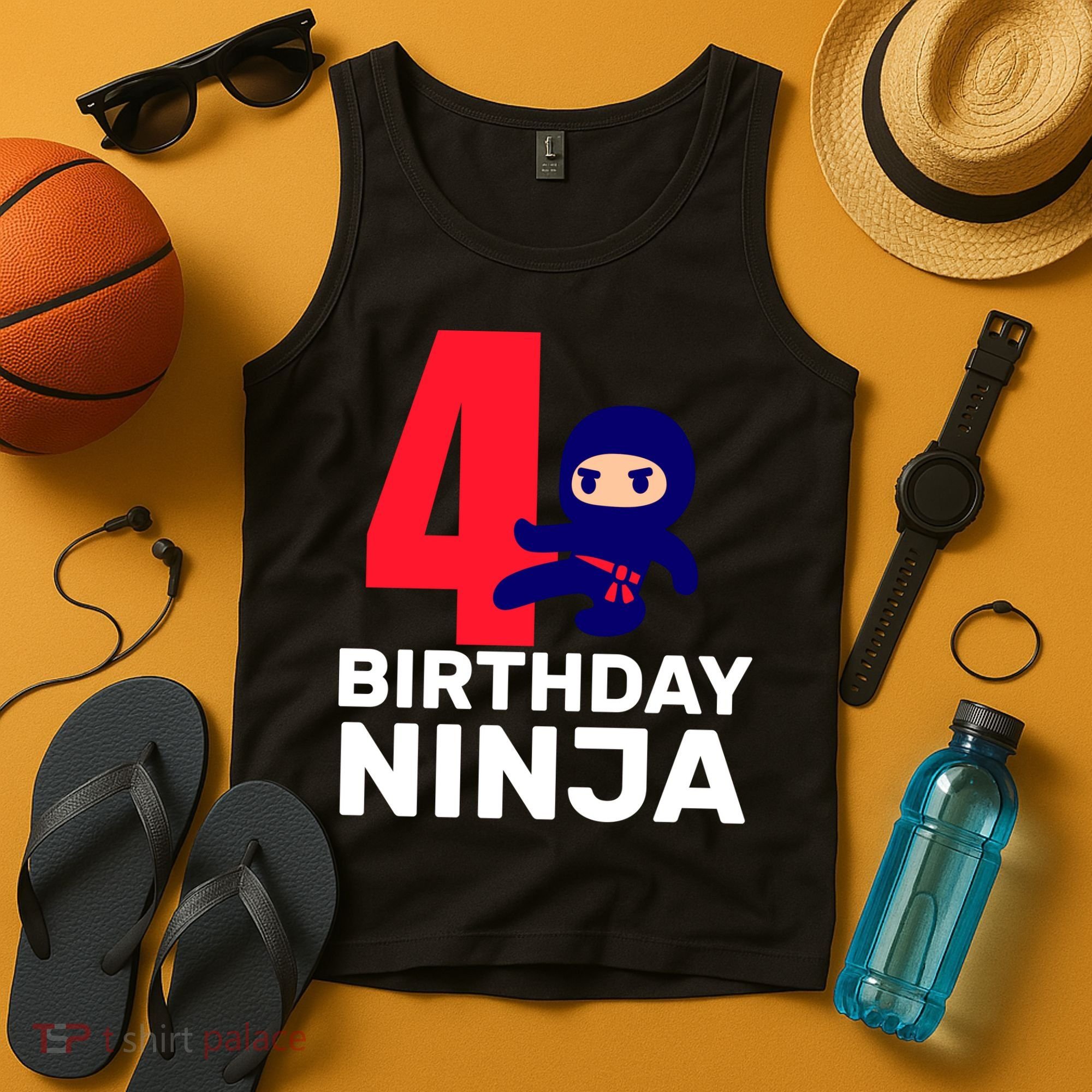 4th Birthday Ninja  Tank Top