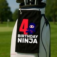 4th Birthday Ninja  Golf Towel thumb 2