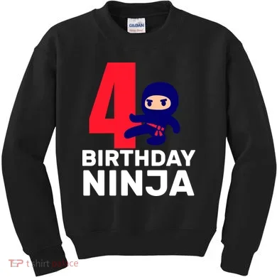 4th Birthday Ninja  Kids Sweatshirt