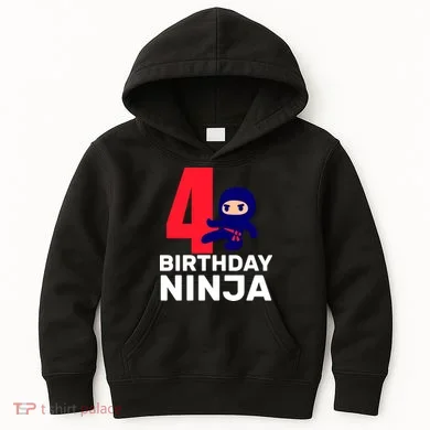 4th Birthday Ninja Kids Hoodie