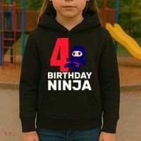 4th Birthday Ninja  Kids Hoodie thumb 3