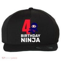 4th Birthday Ninja  Wool Snapback Cap thumb 0