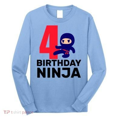 4th Birthday Ninja  Long Sleeve Shirt