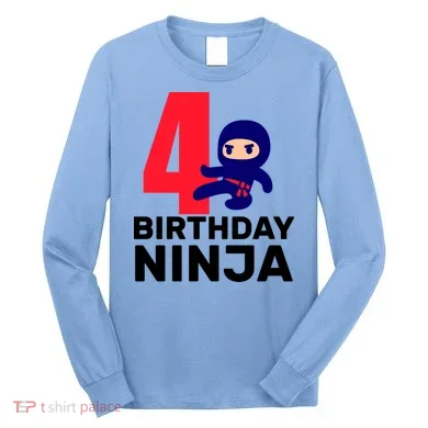4th Birthday Ninja  Long Sleeve Shirt