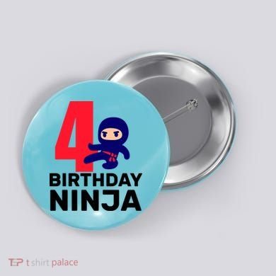4th Birthday Ninja  Button