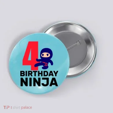4th Birthday Ninja  Button