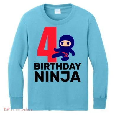 4th Birthday Ninja Kids Long Sleeve Shirt