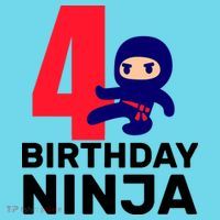 4th Birthday Ninja  Kids Long Sleeve Shirt thumb 2