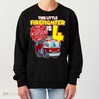 4th Birthday This Little Firefighter Is Four Women's Sweatshirt thumb 0