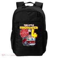4th Birthday This Little Firefighter Is Four Backpack thumb 0