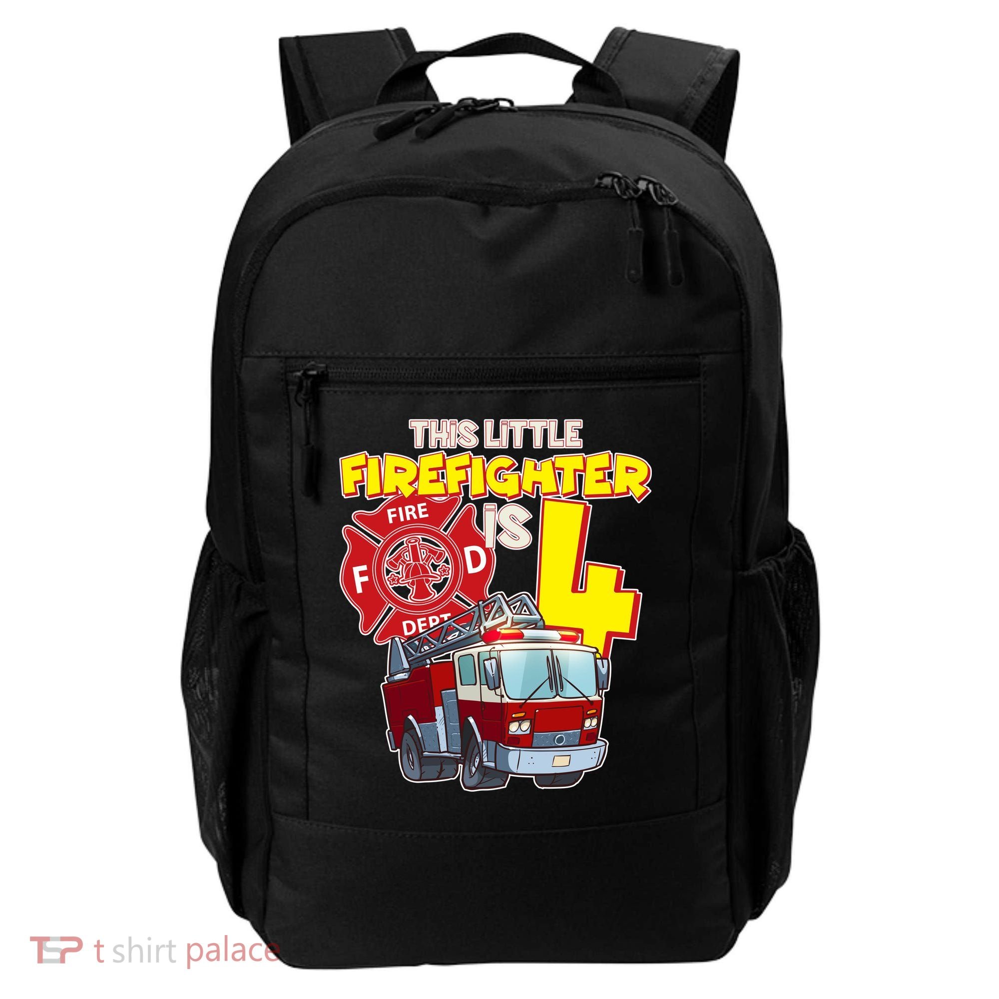 4th Birthday This Little Firefighter Is Four Backpack