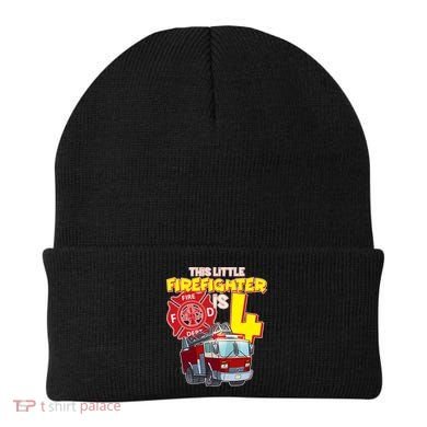 4th Birthday This Little Firefighter Is Four Beanie
