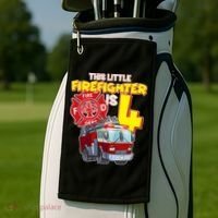 4th Birthday This Little Firefighter Is Four Golf Towel thumb 2