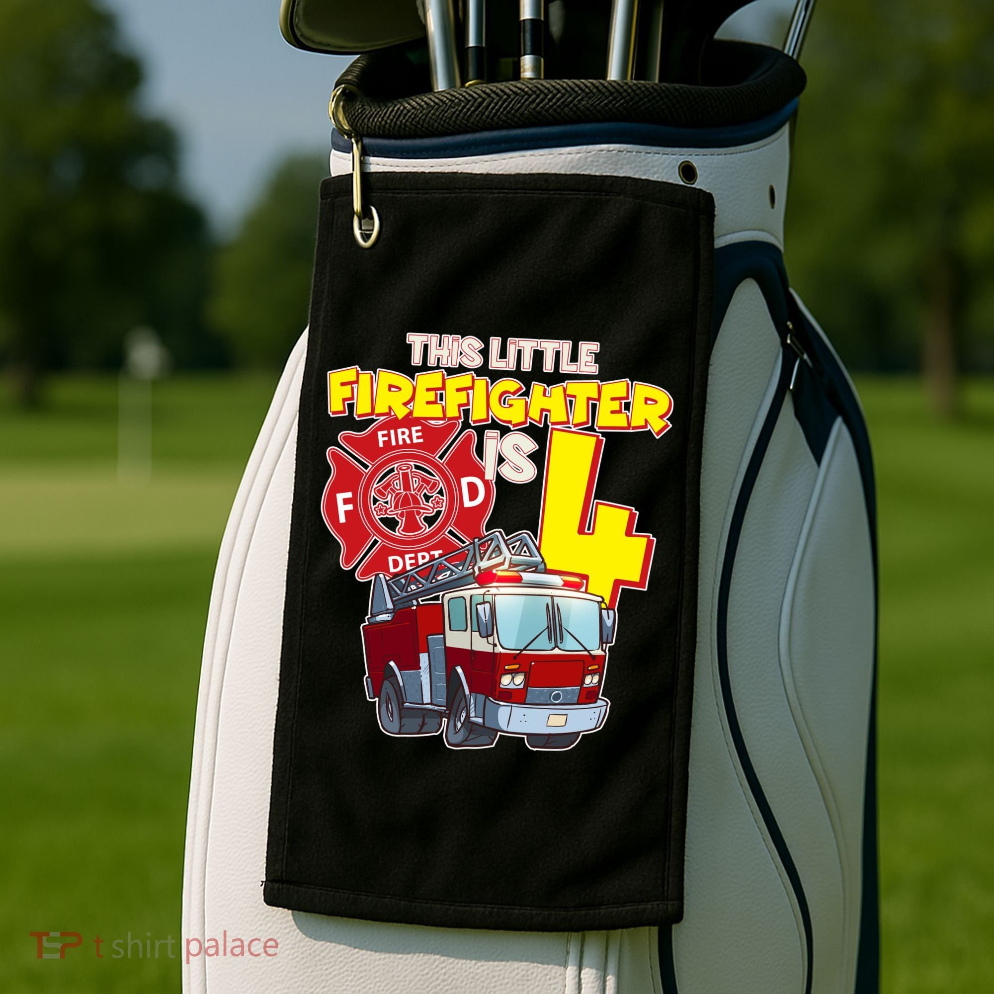 4th Birthday This Little Firefighter Is Four Golf Towel