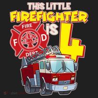 4th Birthday This Little Firefighter Is Four Golf Towel thumb 3