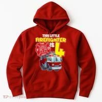 4th Birthday This Little Firefighter Is Four Hoodie thumb 0