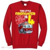 4th Birthday This Little Firefighter Is Four Sweatshirt thumb 0