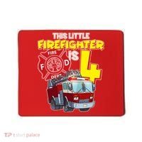 4th Birthday This Little Firefighter Is Four Mousepad thumb 0
