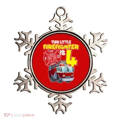 4th Birthday This Little Firefighter Is Four Ornament